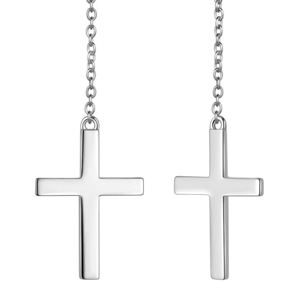 Silver Cross Earrings NWT